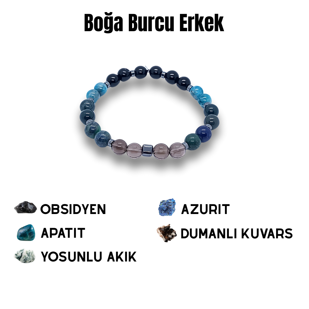 Boğa Burcu Doğal Taş Bilekliği