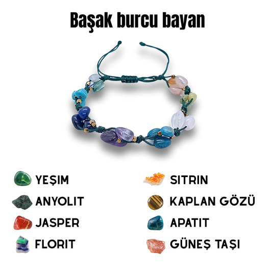 Başak Burcu Doğal Taş Bilekliği