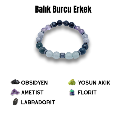 Balık Burcu Doğal Taş Bilekliği