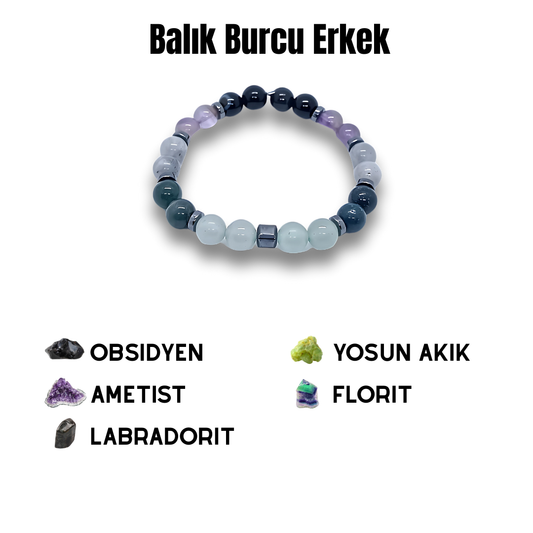 Balık Burcu Doğal Taş Bilekliği