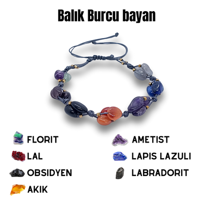 Balık Burcu Doğal Taş Bilekliği