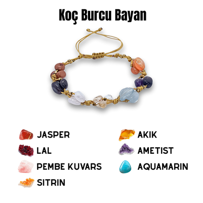 Koç Burcu Doğal Taş Bilekliği