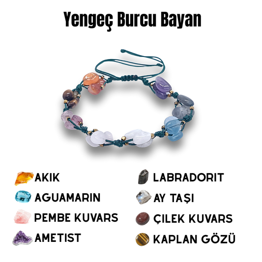 Yengeç Burcu Doğal Taş Bilekliği