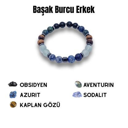 Başak Burcu Doğal Taş Bilekliği