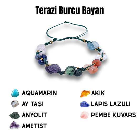 Terazi Burcu Doğal Taş Bilekliği