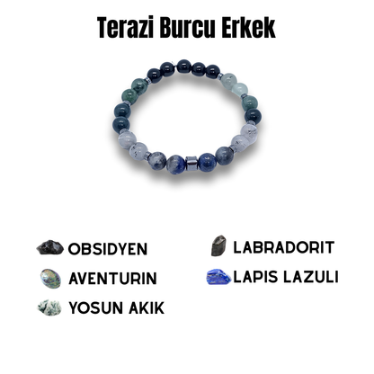 Terazi Burcu Doğal Taş Bilekliği