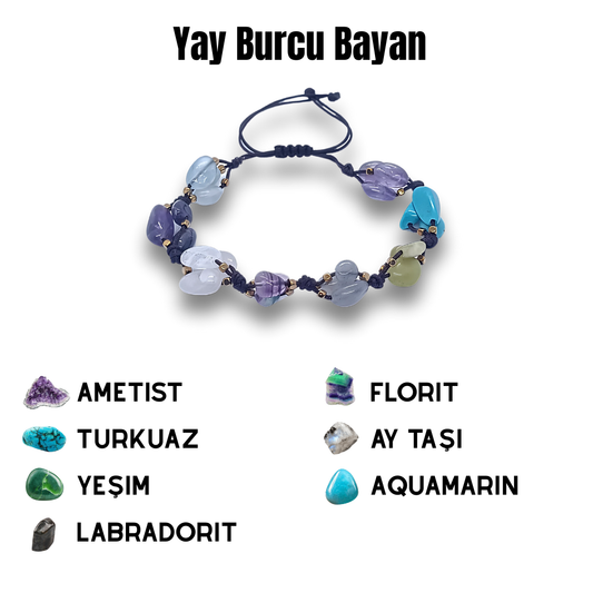 Yay Burcu Doğal Taş Bilekliği