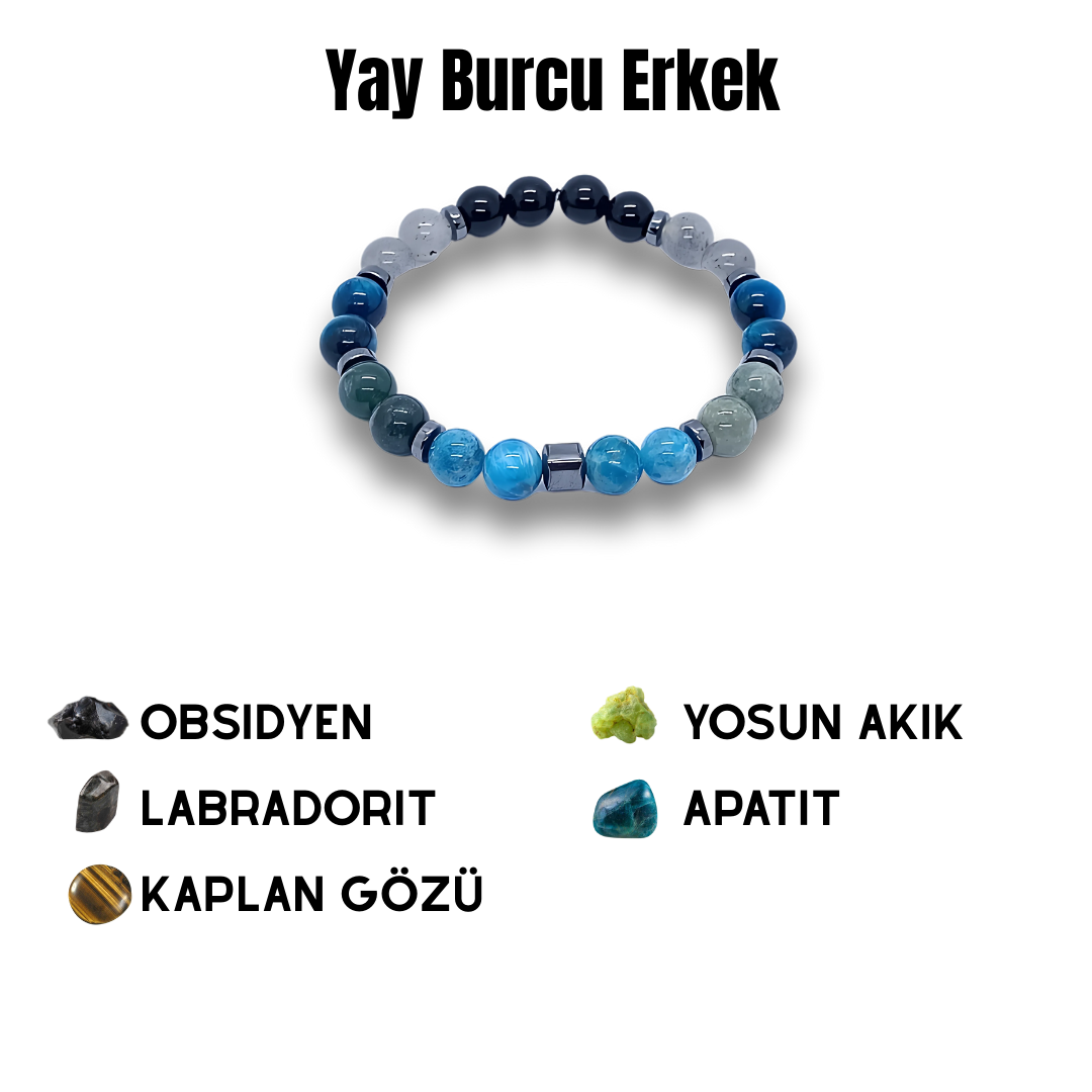 Yay Burcu Doğal Taş Bilekliği