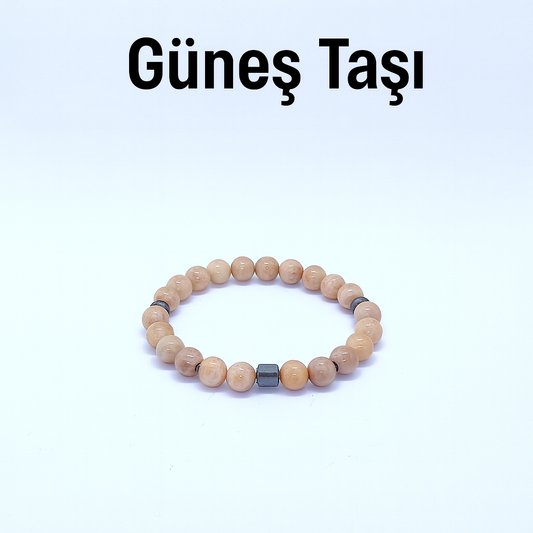 Güneş Taşı Doğal Taş Bileklik