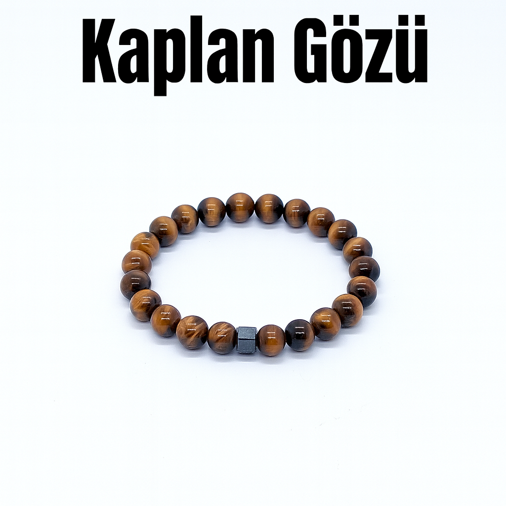 Kaplan Gözü Doğal Taş Bilekli
