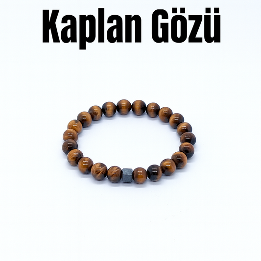 Kaplan Gözü Doğal Taş Bilekli