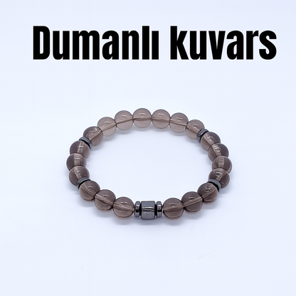 Dumanlı Kuvars Doğal Taş Bileklik
