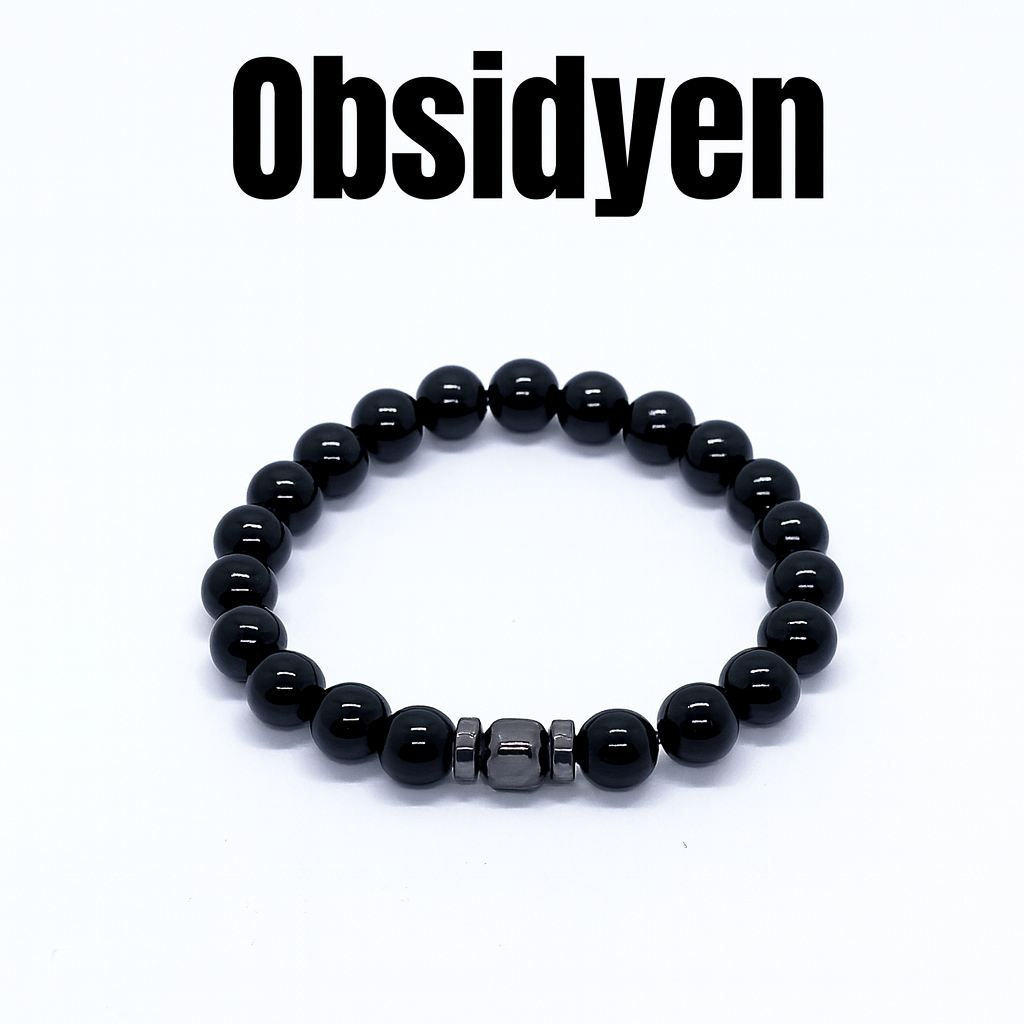 Obsidyen Doğal Taş Bileklik